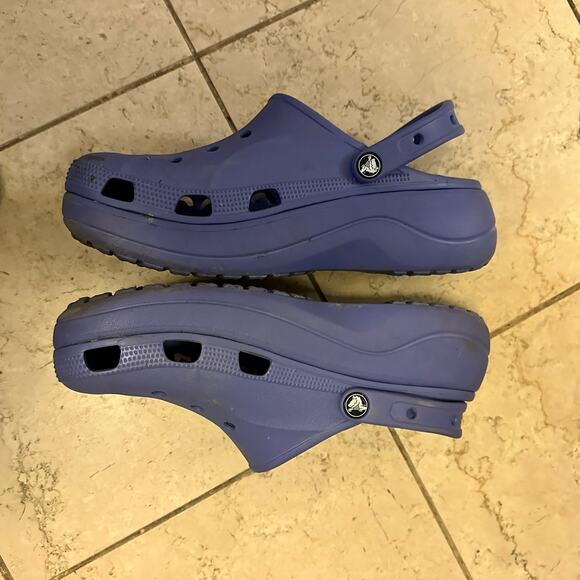Crocs Sz 11 Baya Platform Clogs Purple Slip On Sandals Waterproof Casual Shoes - Picture 2 of 11